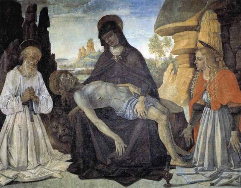 Pietro Perugino Pieta con San Girolamo e Santa Maria Maddalena china oil painting image